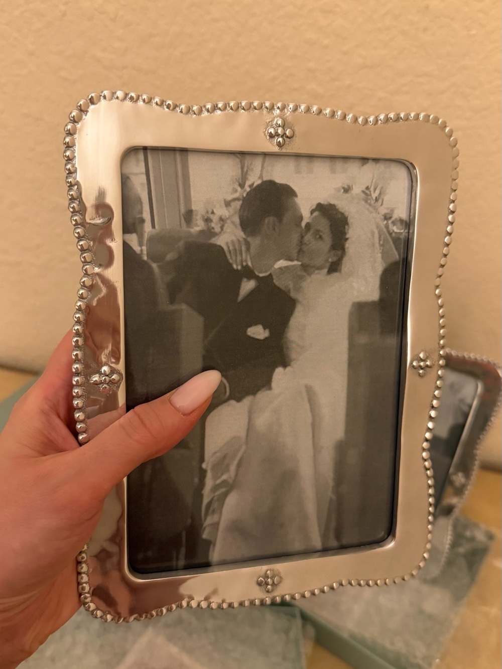 Mariposa Silver Beaded Decorative Picture Frame